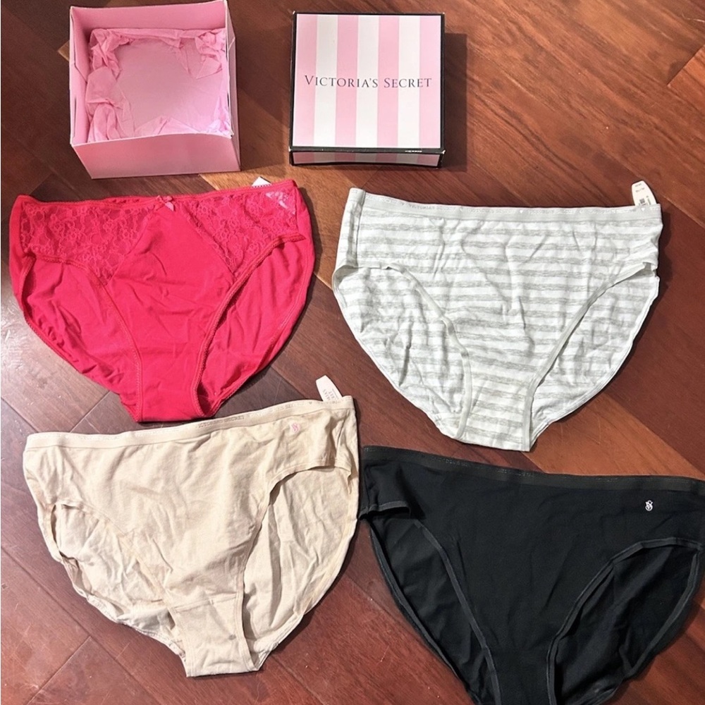 4 Vintage Victoria Secret Hi-Leg Brief Cotton Panties (Retired) Nwt, Size: Xl